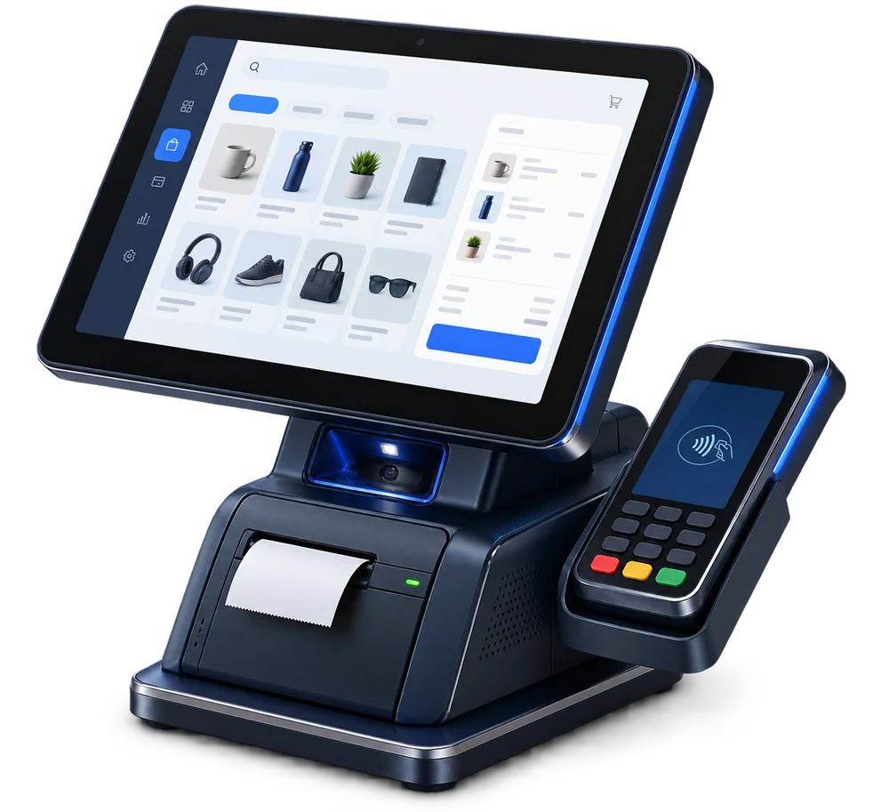 Android POS terminal with payment device, managed by Hive